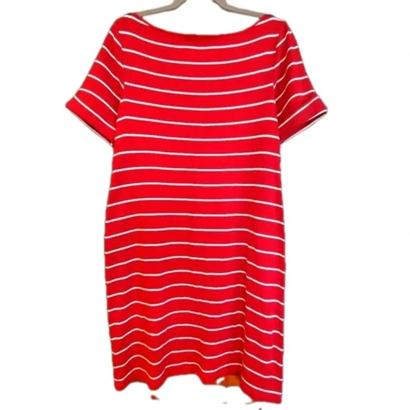 Lauren by Ralph Lauren Size L Red & White Striped dress EUC - Picture 3 of 7